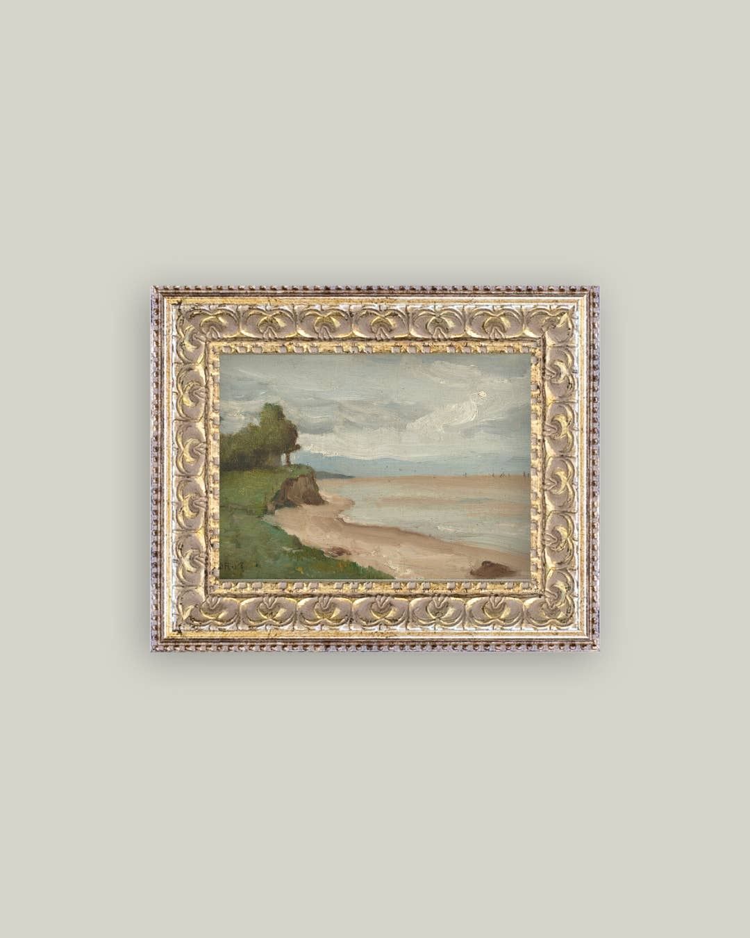 Beach Near Etretat Framed Antique Art, Size: 7x5