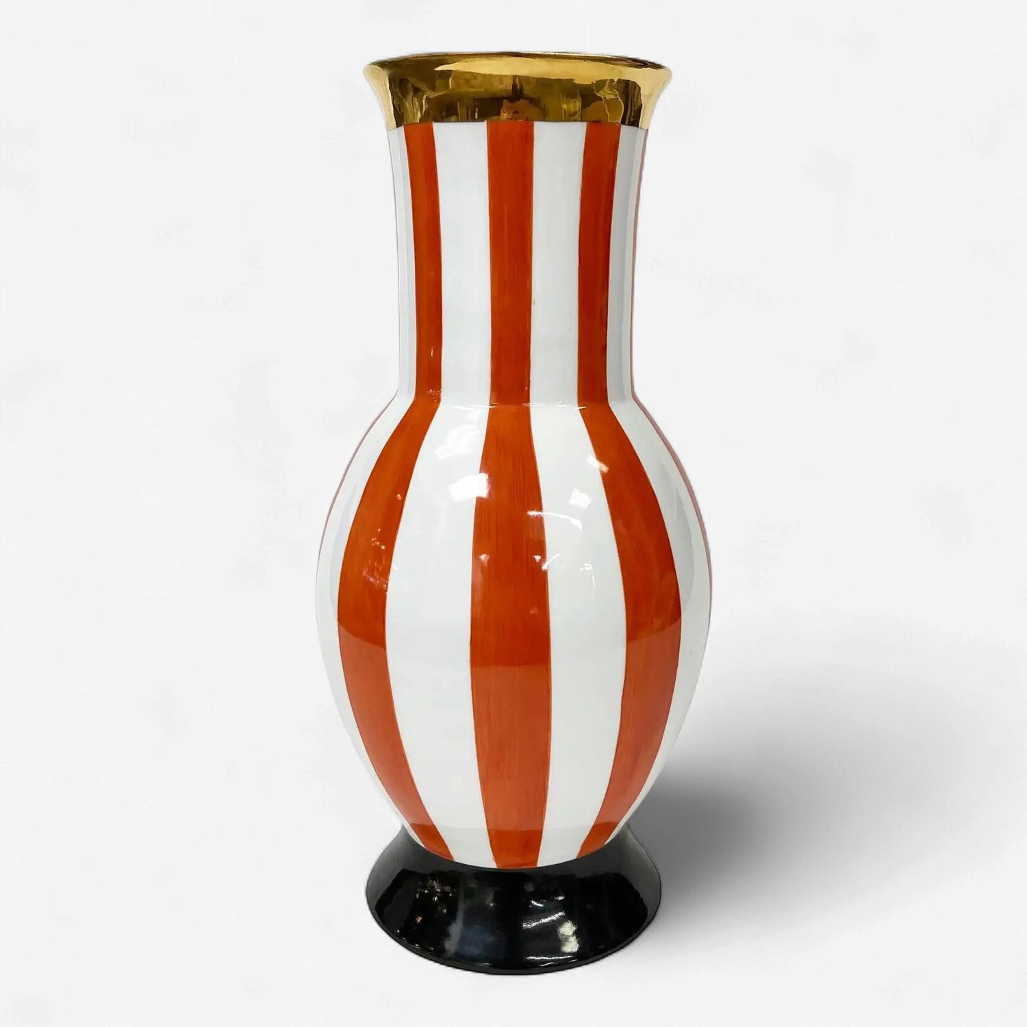 De Luca Large Coral Strip Vase