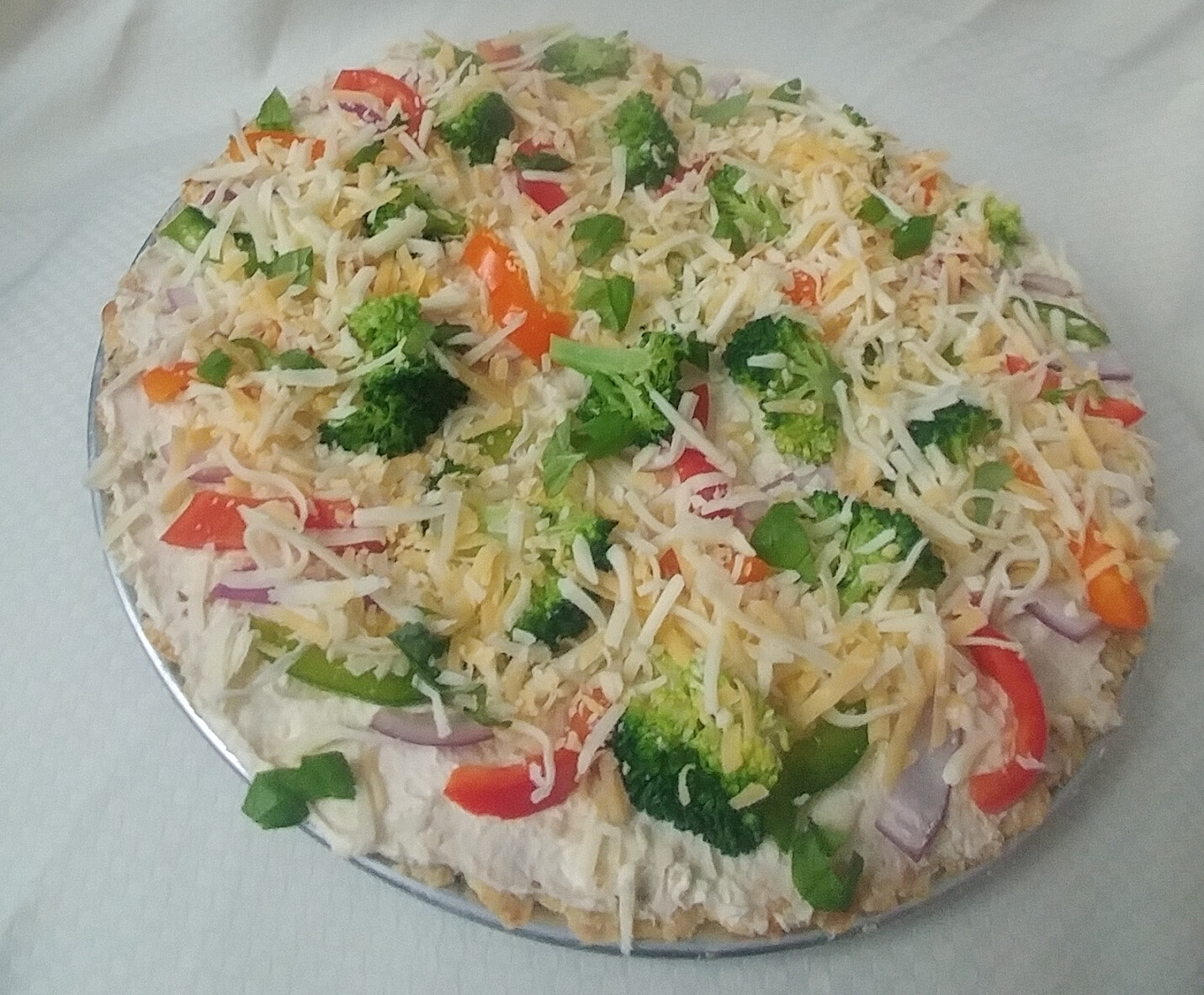 Sassy Savory Veggie Pizza (White Sauce)