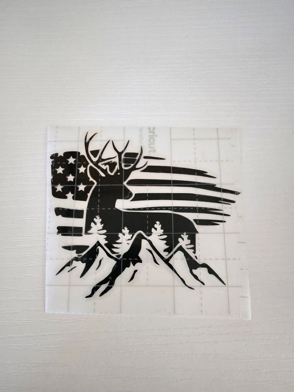 Deer and American Flag
