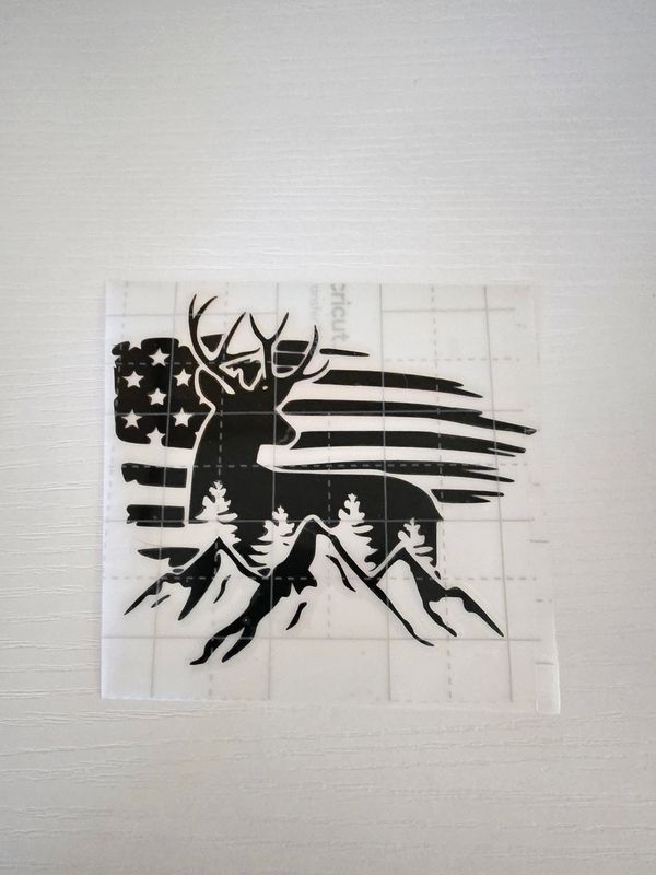 Deer and American Flag