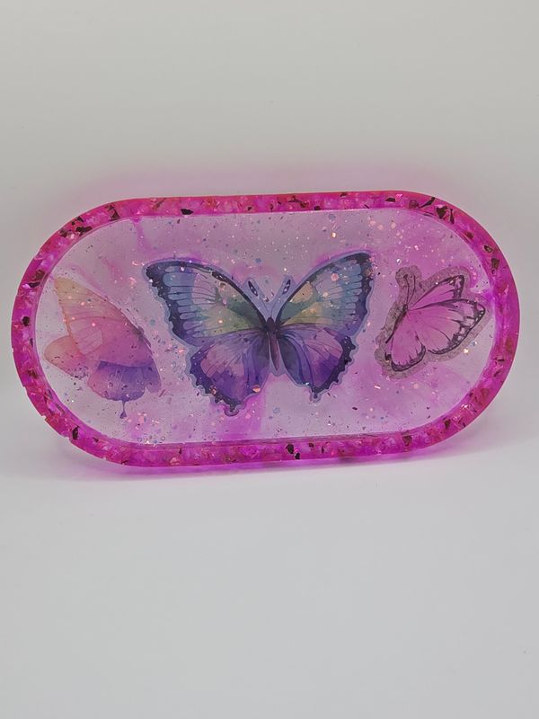 pink butterfly soap holder