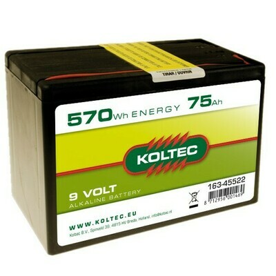 Koltec Batterij 9 Volt - 570Wh 75Ah