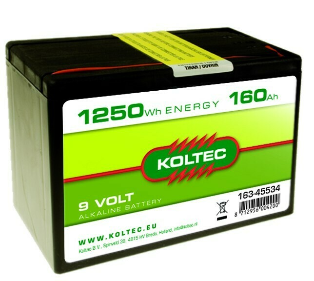 Koltec Batterij 9 Volt - 1250Wh 160Ah