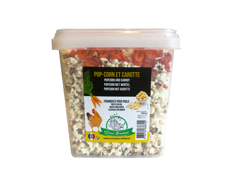 pop-corn met gedroogde wortel