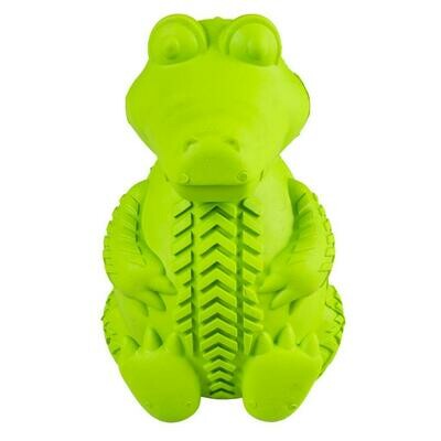 Duvo Rubber zittende krokodil 7,5x9,5x12cm groen
