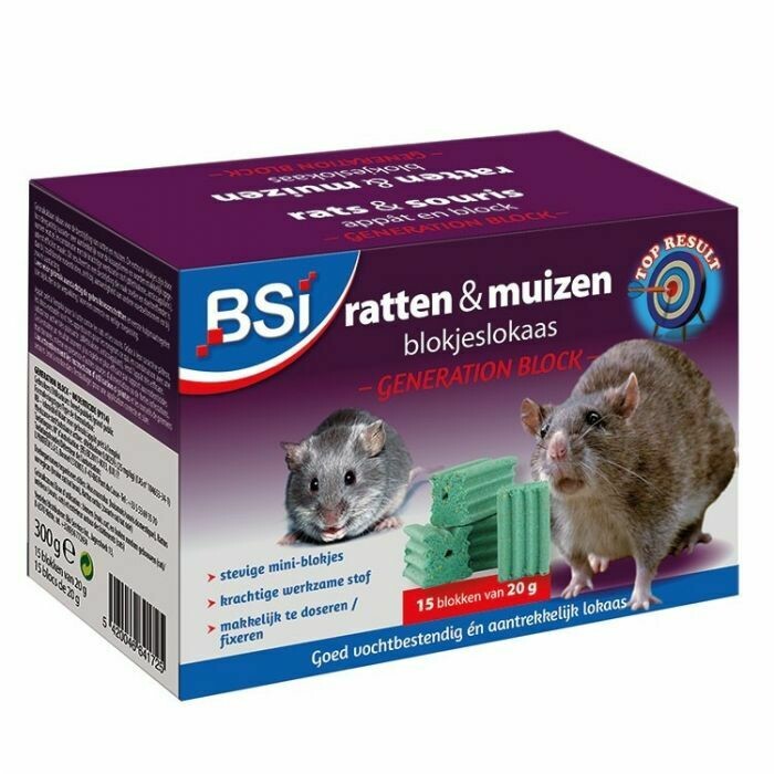 Blokjeslokaas voor ratten en muizen