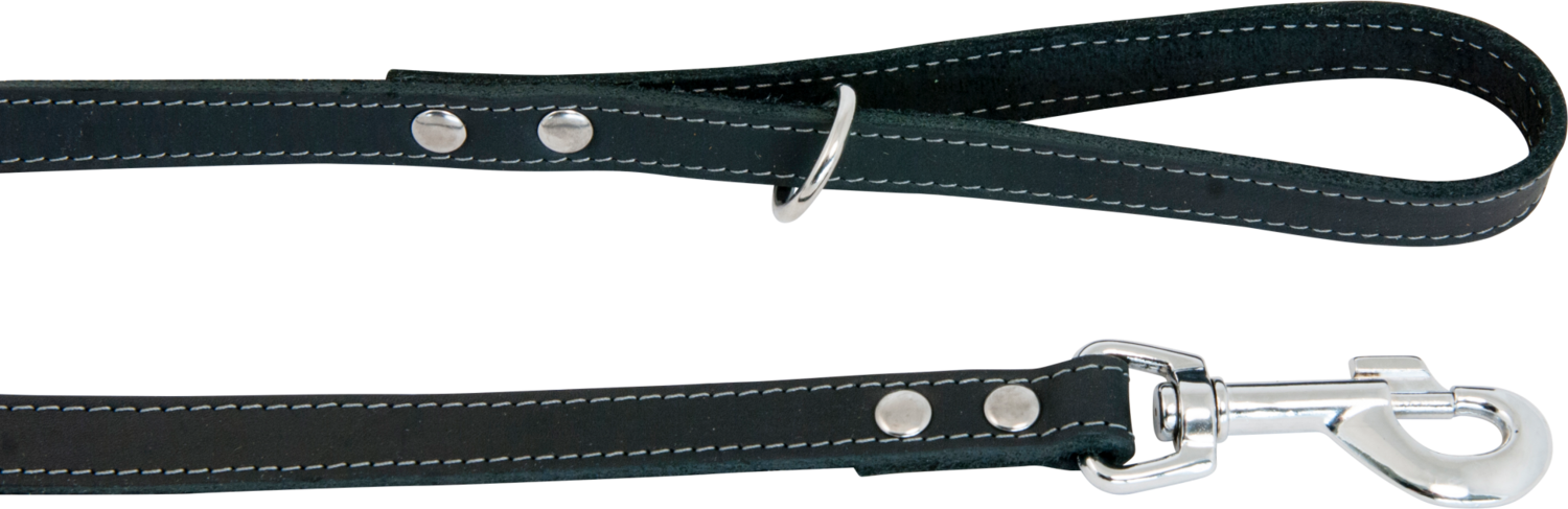 J&amp;V Vetlederen leiband zwart 25mmx100cm