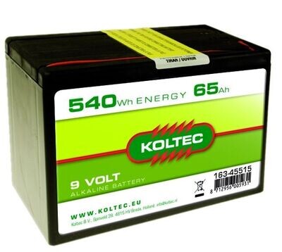 Koltec Batterij 9 Volt - 540Wh 65Ah