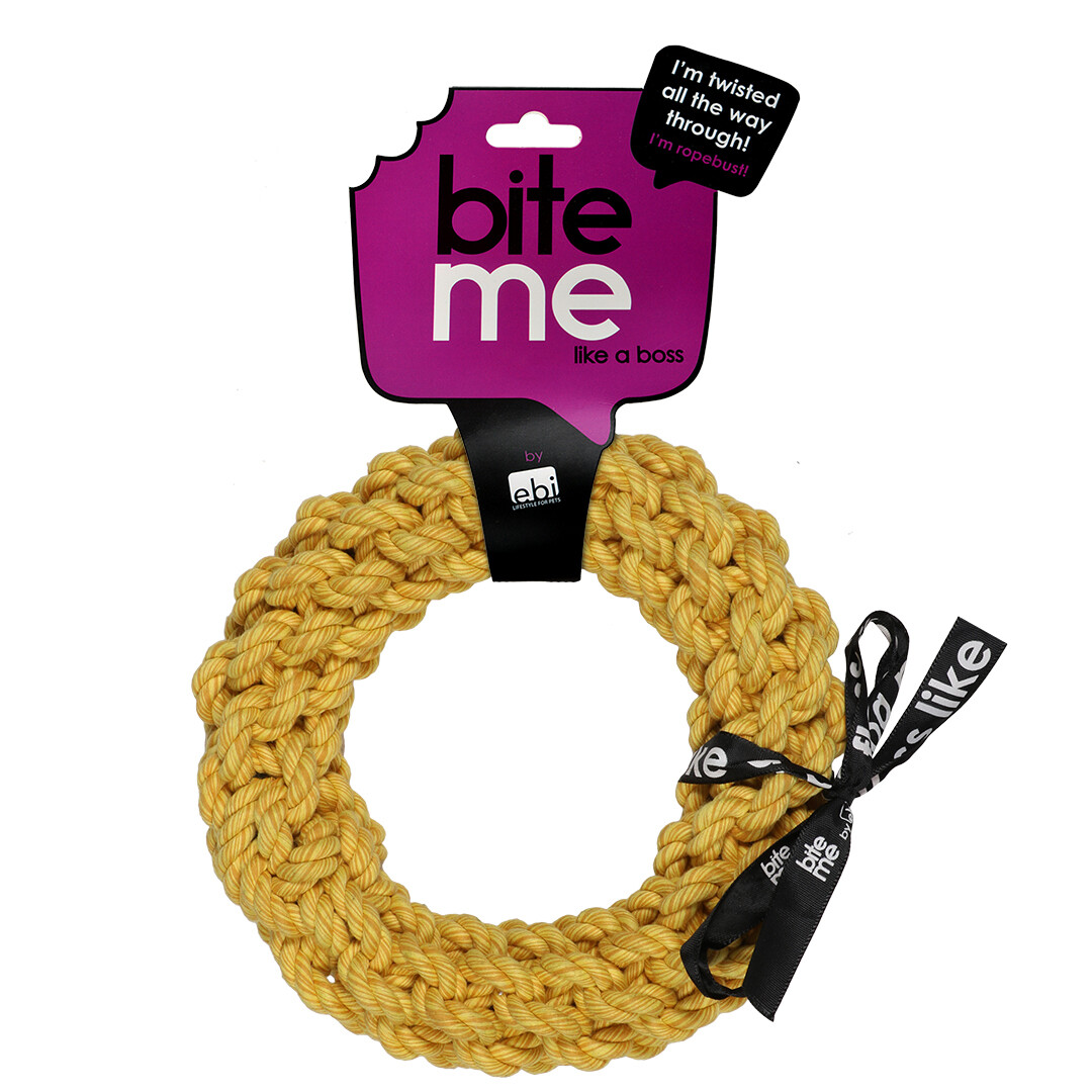 Gevlochten ring &#39;Da-Chain&#39; 28cm geel