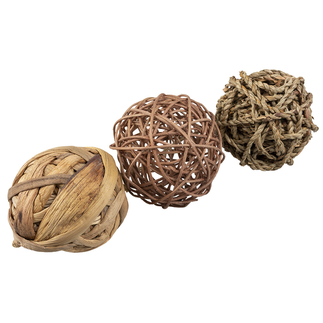 Trio natuurlijke speelballen