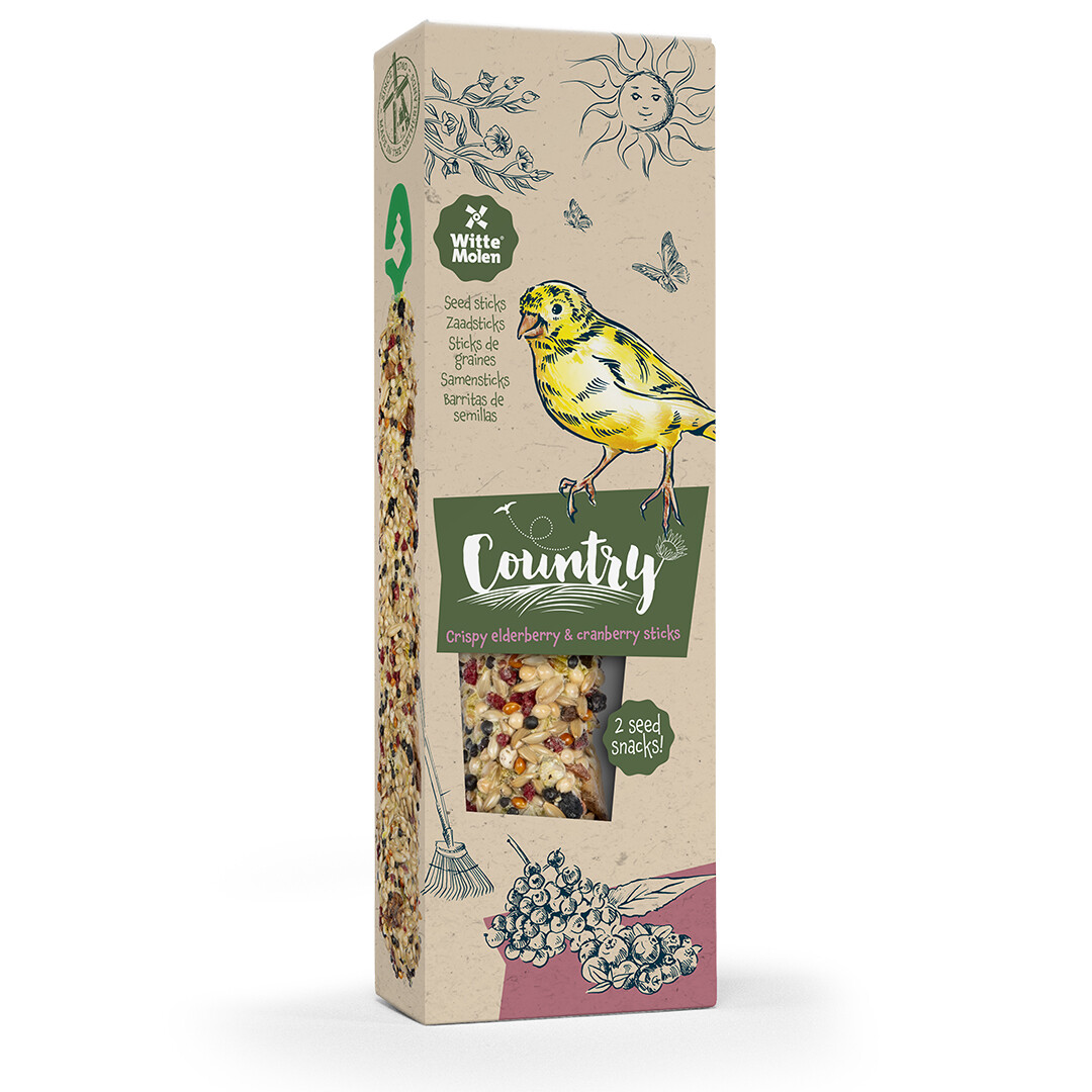 Country zaadsticks kanarie en vlierbes &amp; veenbes 2st - 60gr