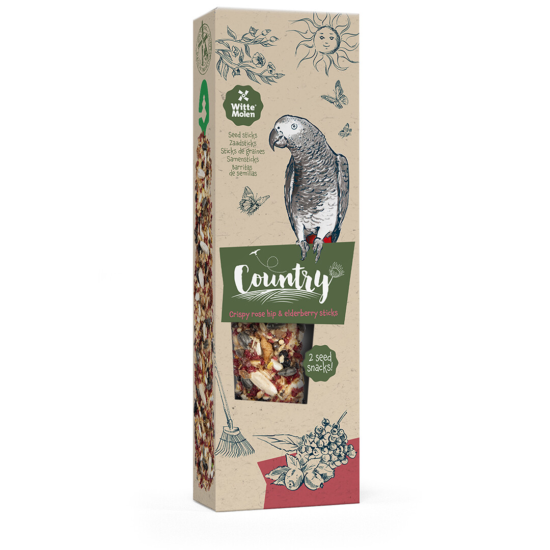 Country zaadstick papegaai rozebot &amp; vlierbes 2st - 140gr
