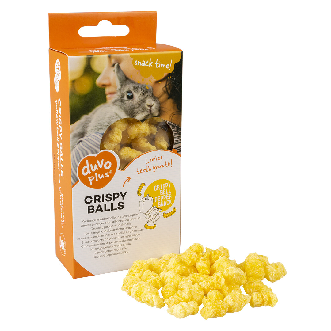 Krokante knabbelballetjes gele paprika