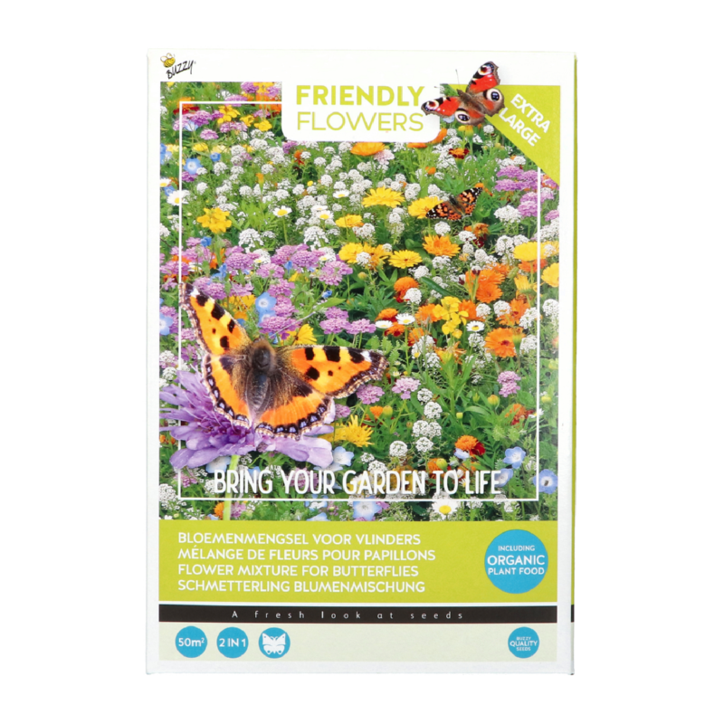 Friendly Flowers XL VLinders Laag 50 m²