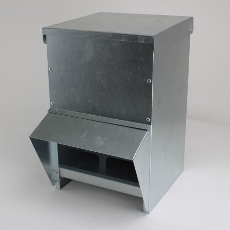 metalen  voerbak 14 kg met regenkap