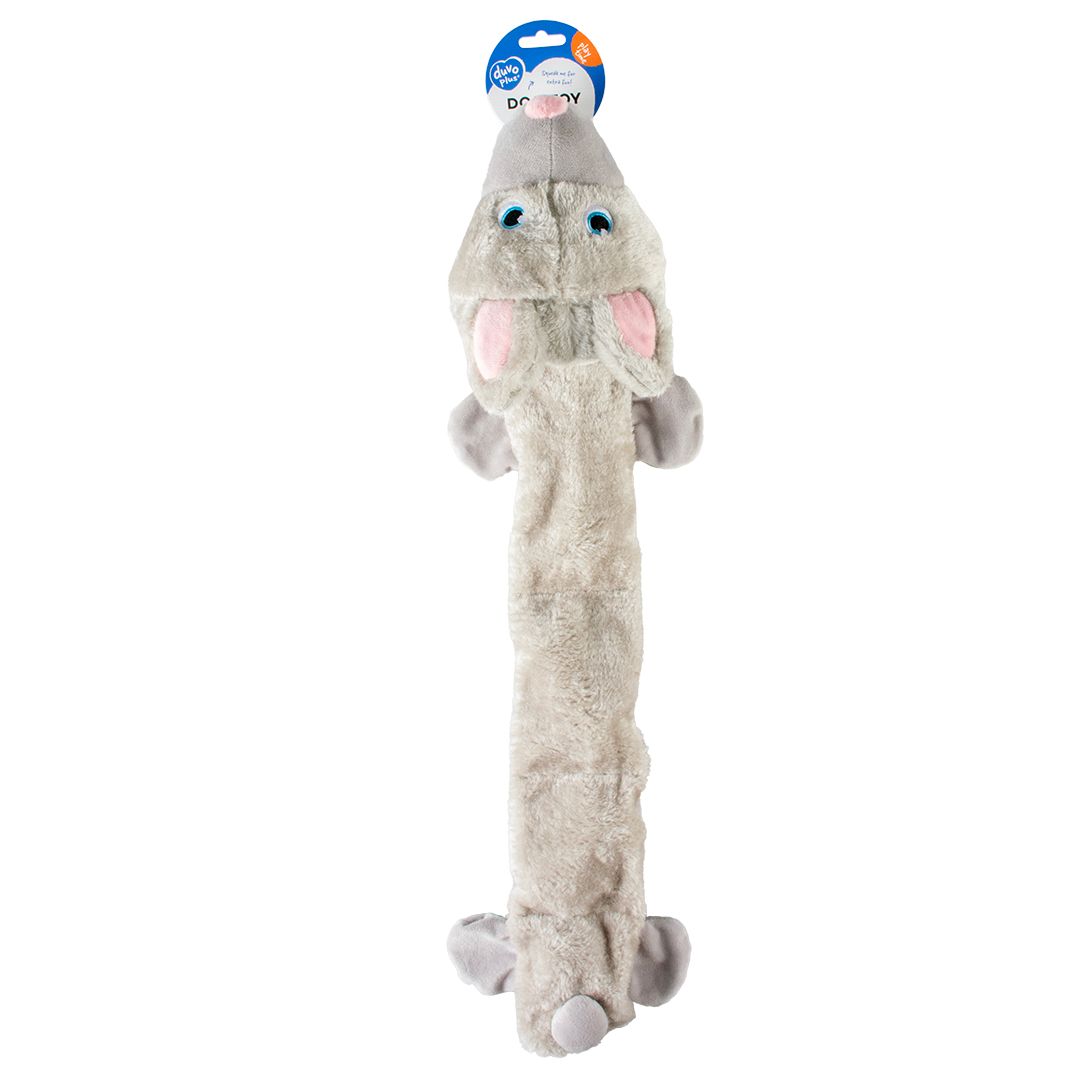 Pluche konijn squeaky XL - 62x13x10cm grijs