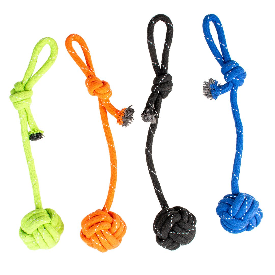 Scooby touw dummy bal 27x7,6x7,6cm gemengde kleuren