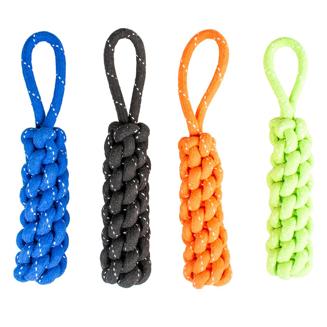 Scooby touw stick met lus 34x8x6cm gemengde kleuren