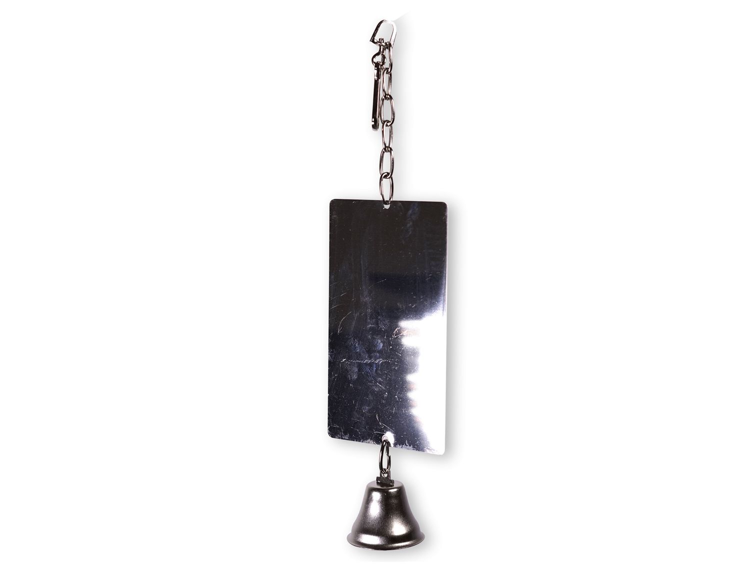 Metalen spiegel rechthoekig met bel - 15x9cm