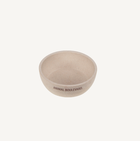 AB Voer-en drinkbak bamboe kom crème - 17,5x5,5cm