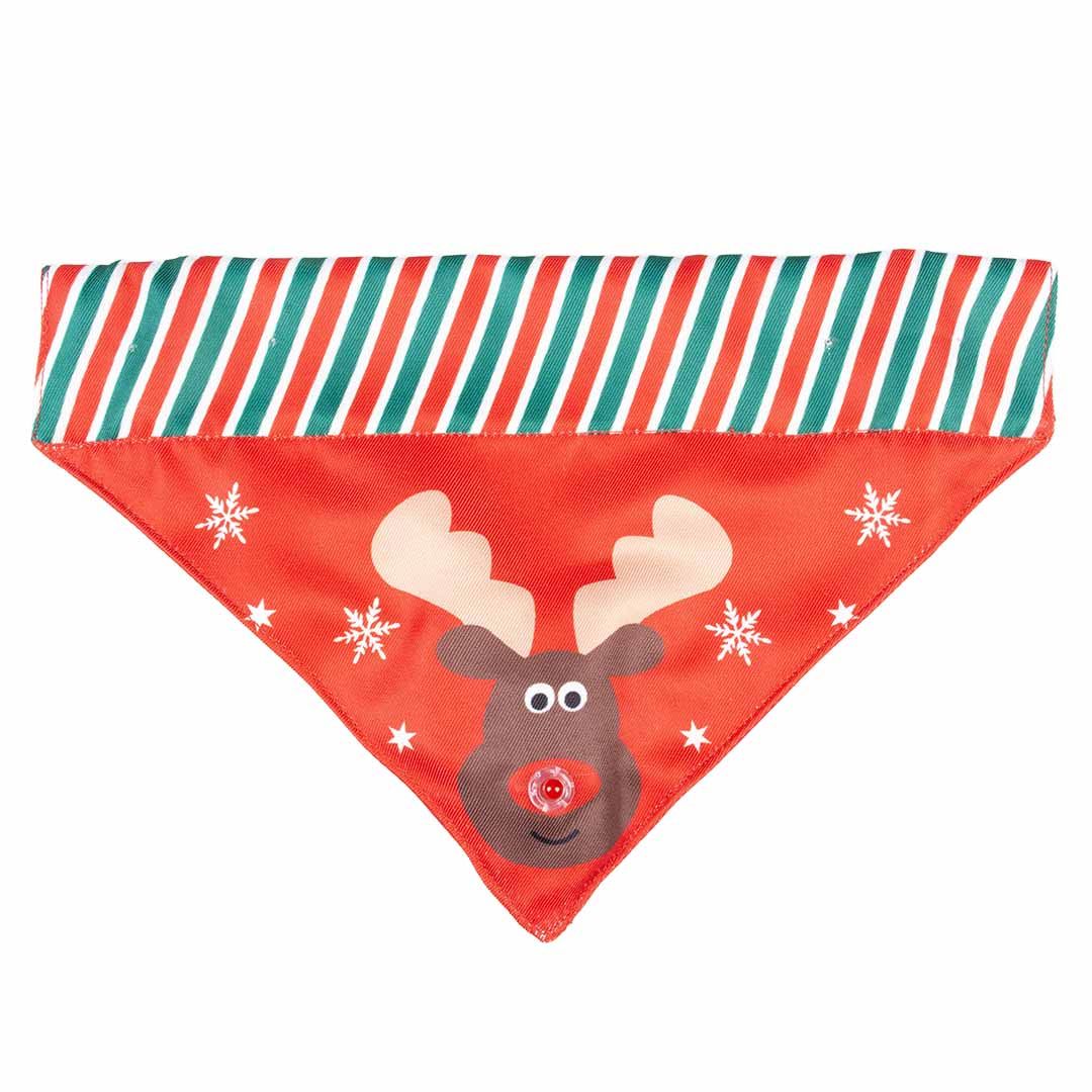 Xmas Flash LED bandana rood - 24,5x16,5x1,5cm