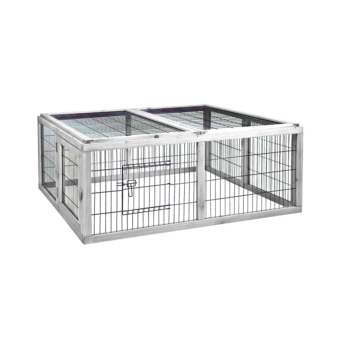 Konijnenren Silvester cottage 116x112x45cm wit
