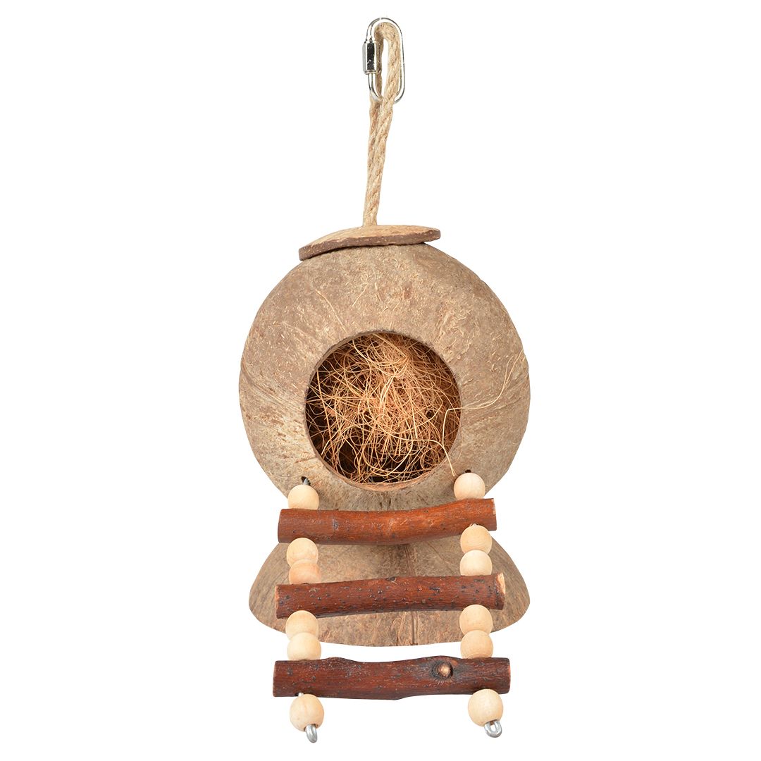 Coconut Jungle huis met ladder 31x12x12CM bruin