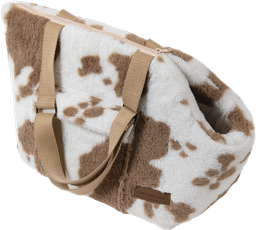 ​AB COW PLUSH Draagtas Wit/Mokka-XS 41x27x29cm