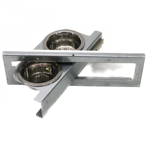 Voederdraaiplateau 2-pots grijs