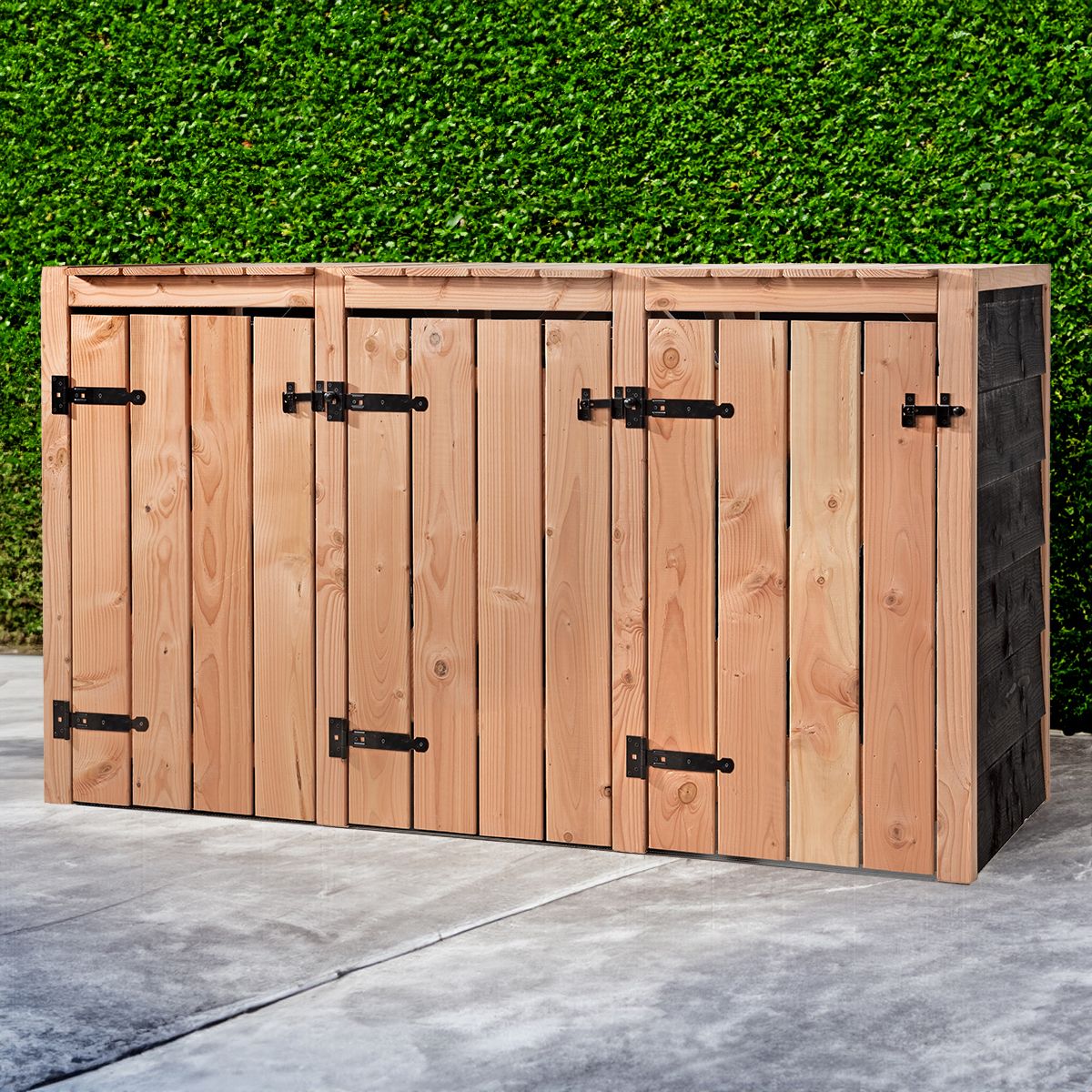 Container ombouw drie dubbel (zwart) Fleur