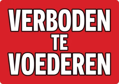 Bord Blik Verboden Te Voederen