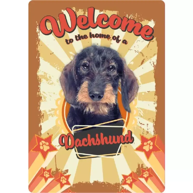 Sign Metal Welcome home Dachshund