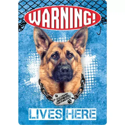 Sign Metal German Shepherd Warning