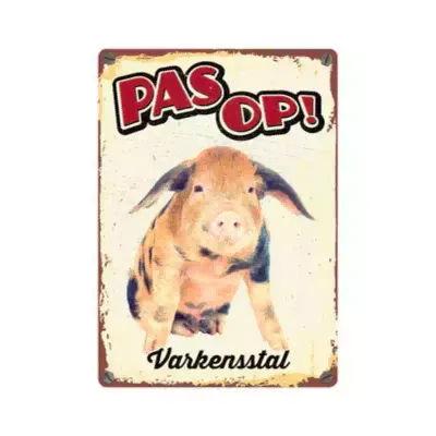 Bord blik varkensstal