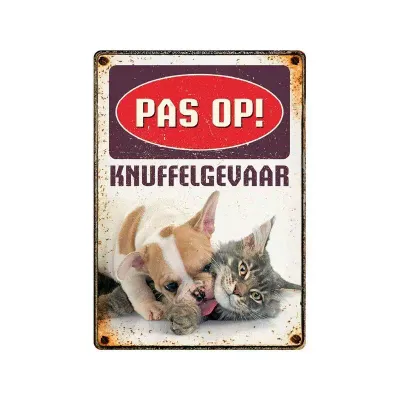 Bord Blik Knuffelgevaar
