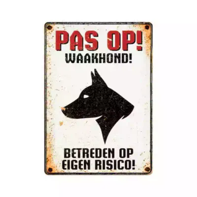 Bord blik waakhond verticaal