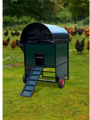 Calimero's coop  medium- Green kippenhok Aluminium - mobiel - VERHOOGD