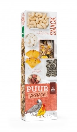 PUUR PAUZE STICKS PAPEGAAI ANANAS & PINDA PUUR PAUZE STICKS PAPEGAAI ANANAS & PINDA