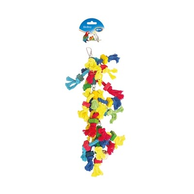Touw met knoopjes, blokjes &amp; bel  38cm