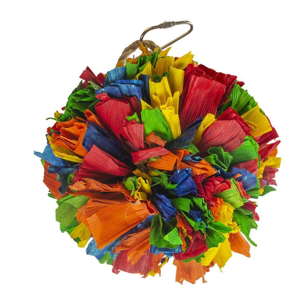 Kleurrijke pompon van maisbladeren M