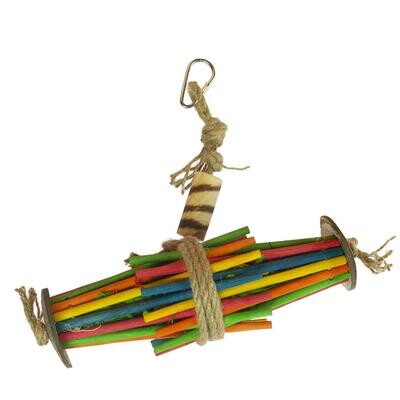 Koker stokjes met maisbladeren & cocos 19x22,9x6cm meerkleurig