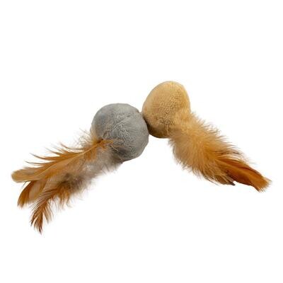 Cushy ballen met veren 2st - 12x4x5cm