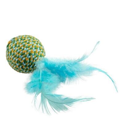Jolly bal met veren 18x4,5x4,5cm