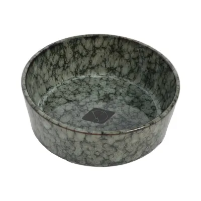 D&D Jasper eet-en drinkkom green marble - 350ml - 13x13x4,4cm