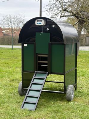 Calimero's coop  medium- Green kippenhok Aluminium - mobiel - VERHOOGD
