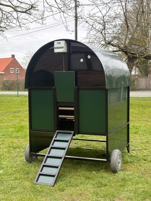 Calimero's Coop Large Verhoogd groen  kippenhok Aluminium - hok van de toekomst