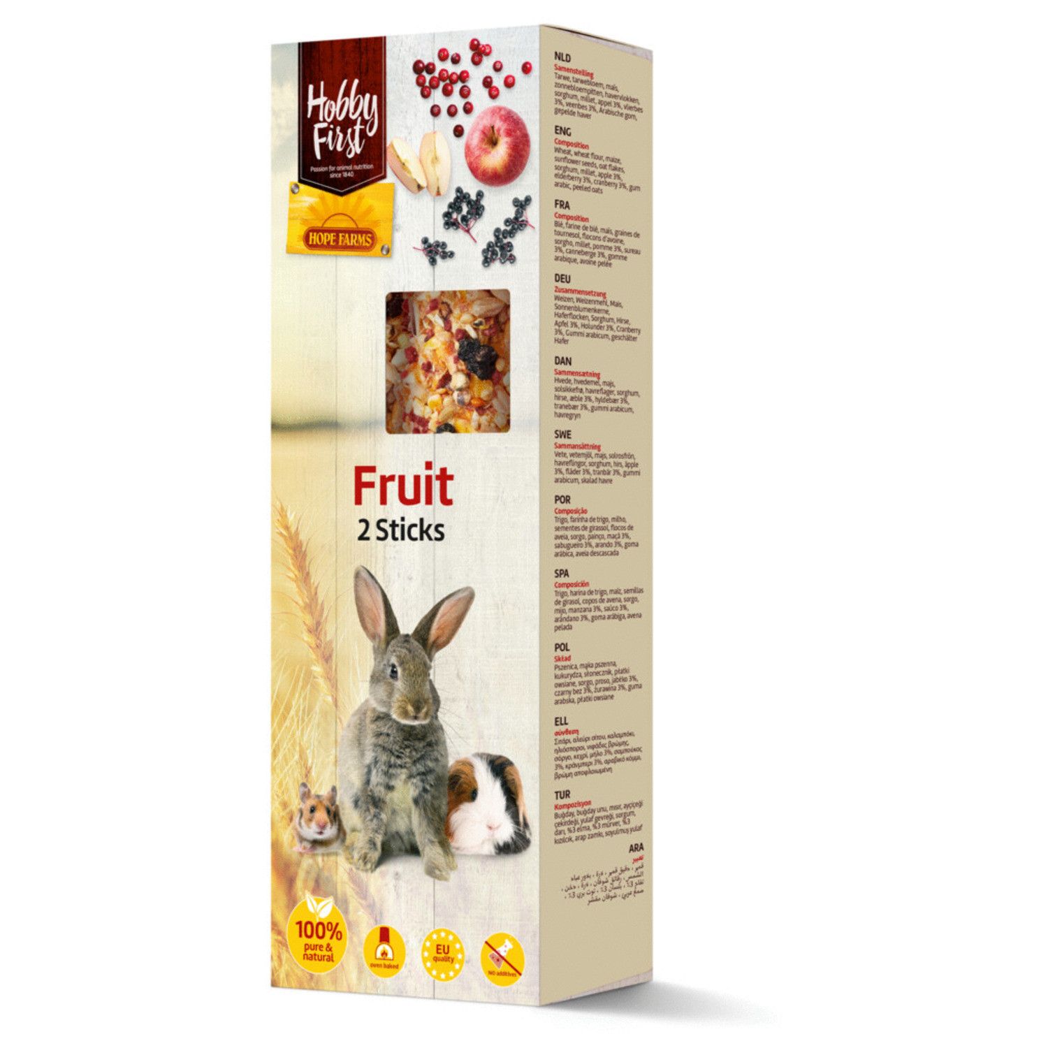 Hobbyfirst sticks knaagdieren fruit 112gr