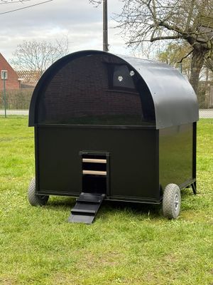 Calimero's Coop Large  kippenhok Aluminium Zwart - hok van de toekomst