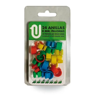 8 mm clip-on ringen (gemengde kleuren) – 24 stuks
